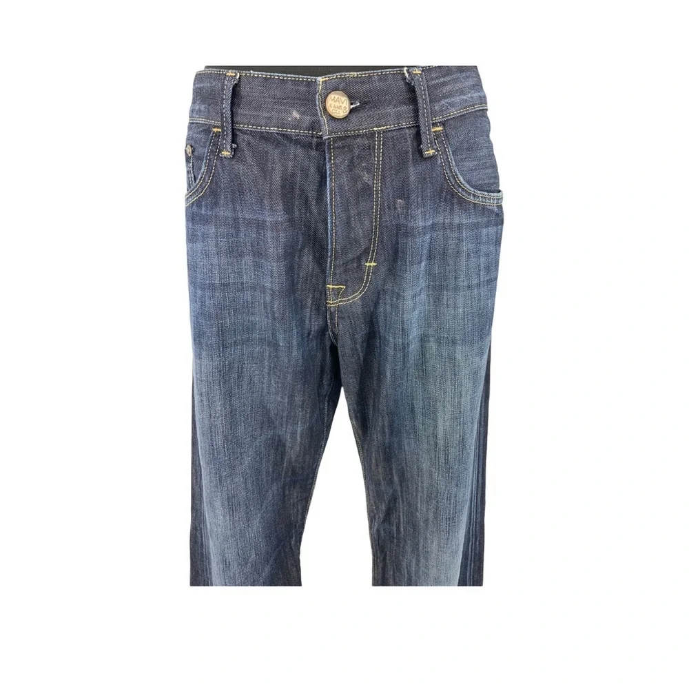 Mavi Mens Matt Mid Ruse Boot Cut Blue Jeans A4